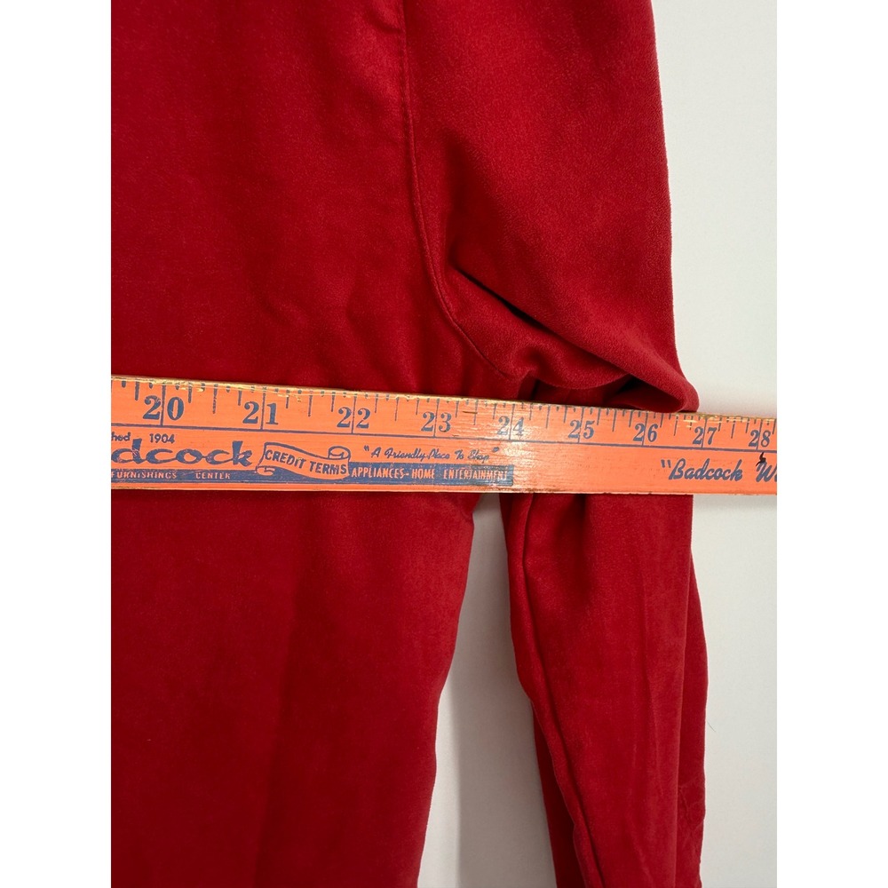 NEW Chico's Design Button Down Women 3 Cardinal Red Faux Suede Long Sleeve Top - Picture 7 of 7